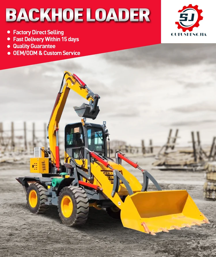 Retroexcavadora Mini Tractor Backhoe Loader With Wheel Backhoe And