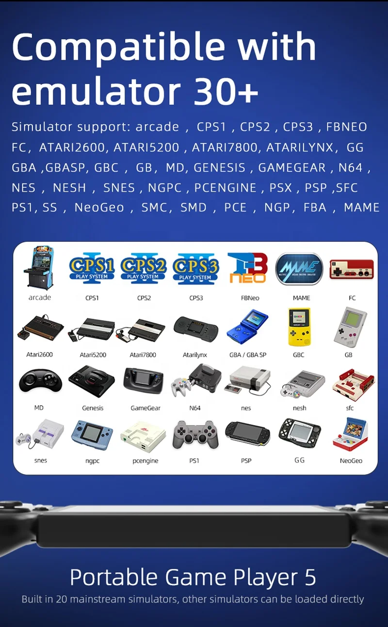 Console Portatile Retrò HC8000 – Schermo IPS 7 Pollici, 15000 Giochi, ARM Quad-core, Batteria 5 Ore, Espandibile Fino A 256 GB