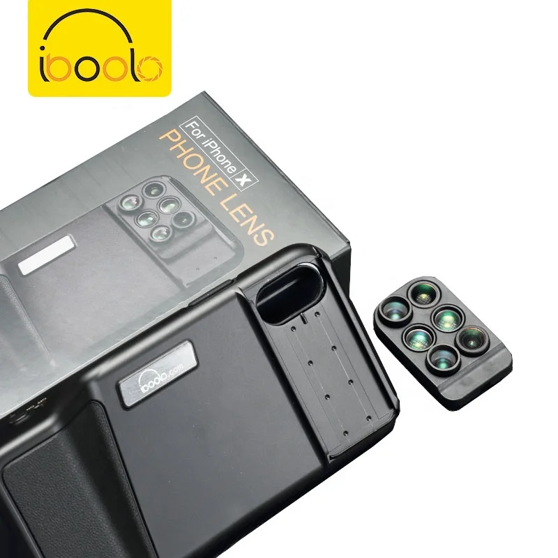 IBOOLO HD 4K Smart Gadget 6 in 1 Smartphone Camera Lens Kit for iPhone X
