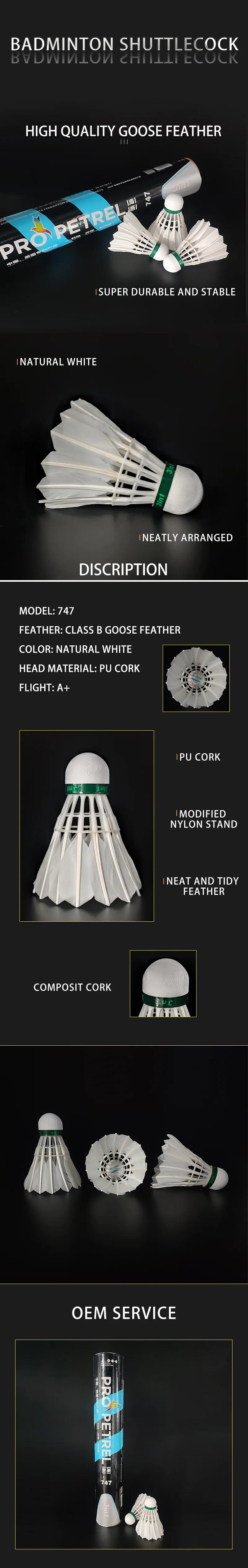 Cost-effective 3in1 Hybrid Type Training Shuttlecock Natural Goose Feather Badminton Shuttlecock Badminton manufacture