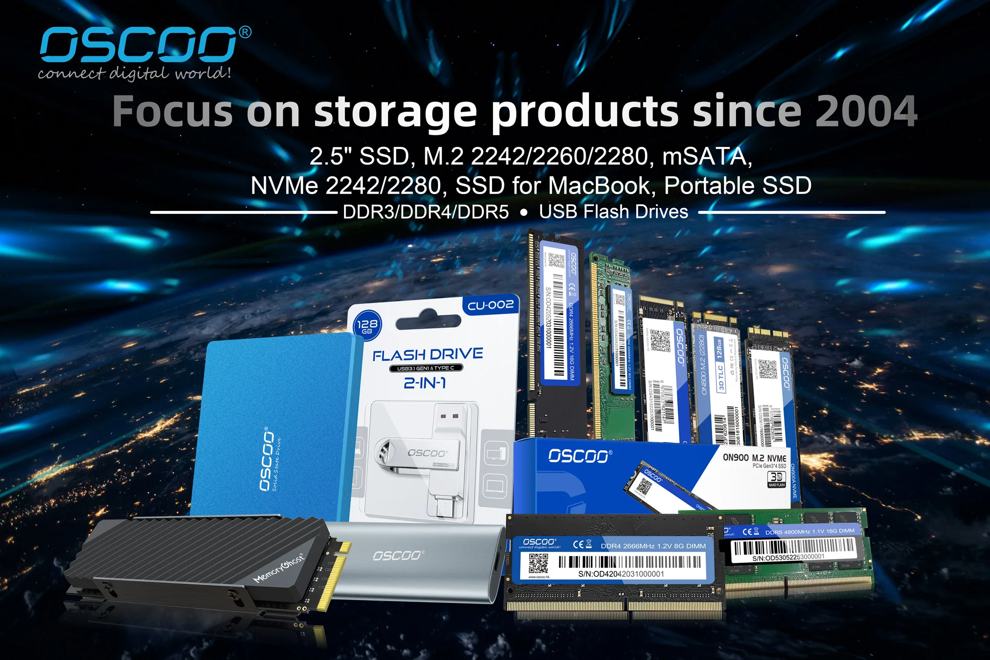 OSCOO SSD Hard Drives 512GB M2 2280 NVME PCIE3.0 SSD 1TB 128GB 256GB Computer Accessories for Laptop Desktop
