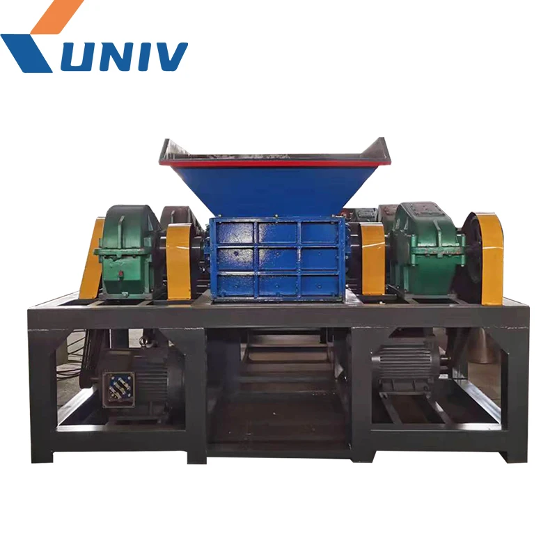 Automatic Univ Two-Shaft PP/PE Film Shredder for Plastic Recycling HDPE Plastic Scrap Metal Crushers