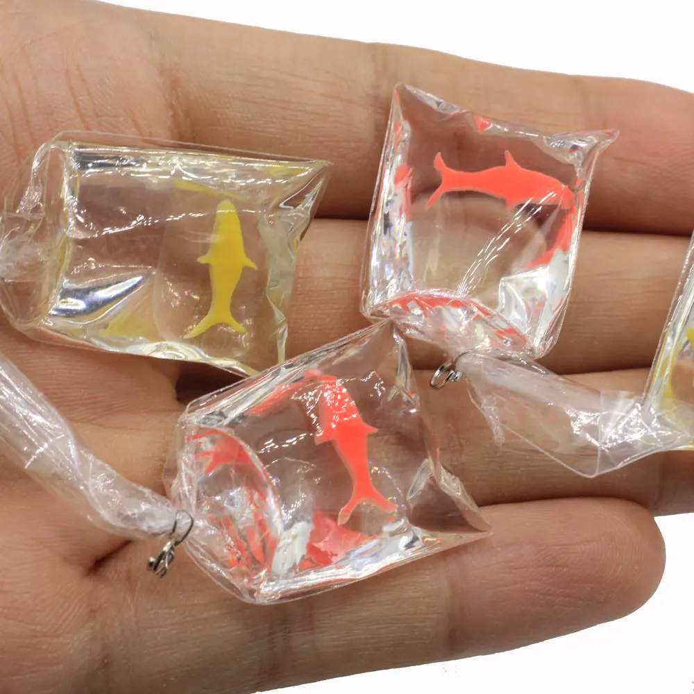 JIAOAO 50 Pcs Resin Goldfish Charms Small Fish In Water Bag Pendant Resin  Goldfish Water Bag Charms Resin Charms For DIY Earrings KeyChain Crafts.