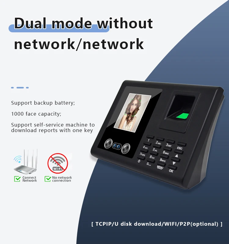 EBKN Time Clock Fingerprint Access Control Attendance System With Free Software