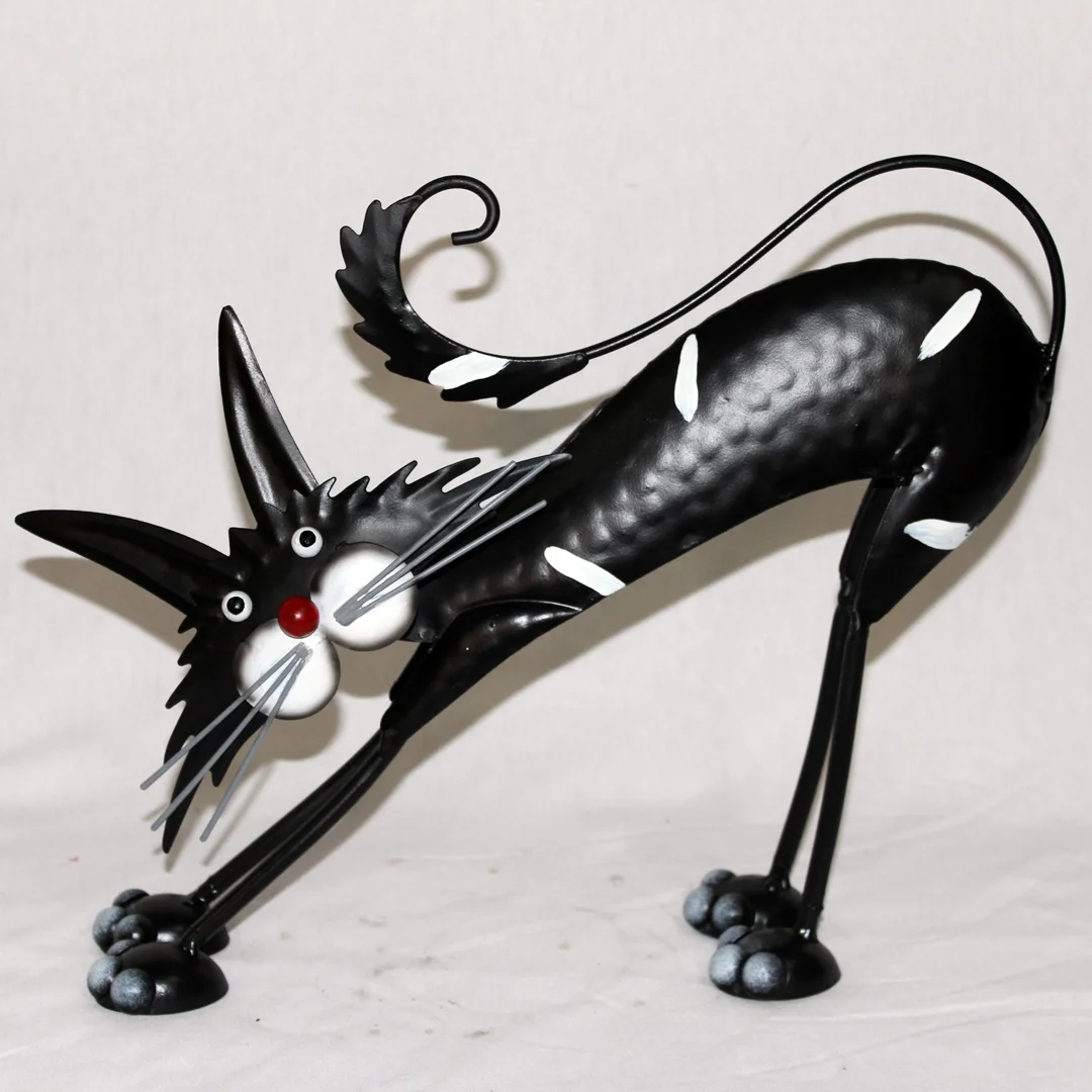 Cartoon-style Metal Cat red nose extravagant act