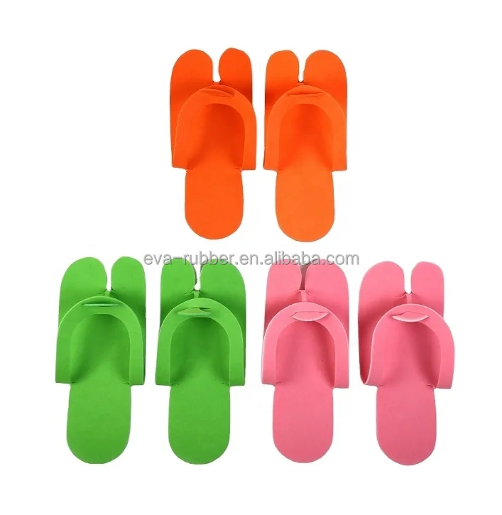 Open Toe Disposable Foam Slippers Hotel Salon Foam Pedicure Flipflops