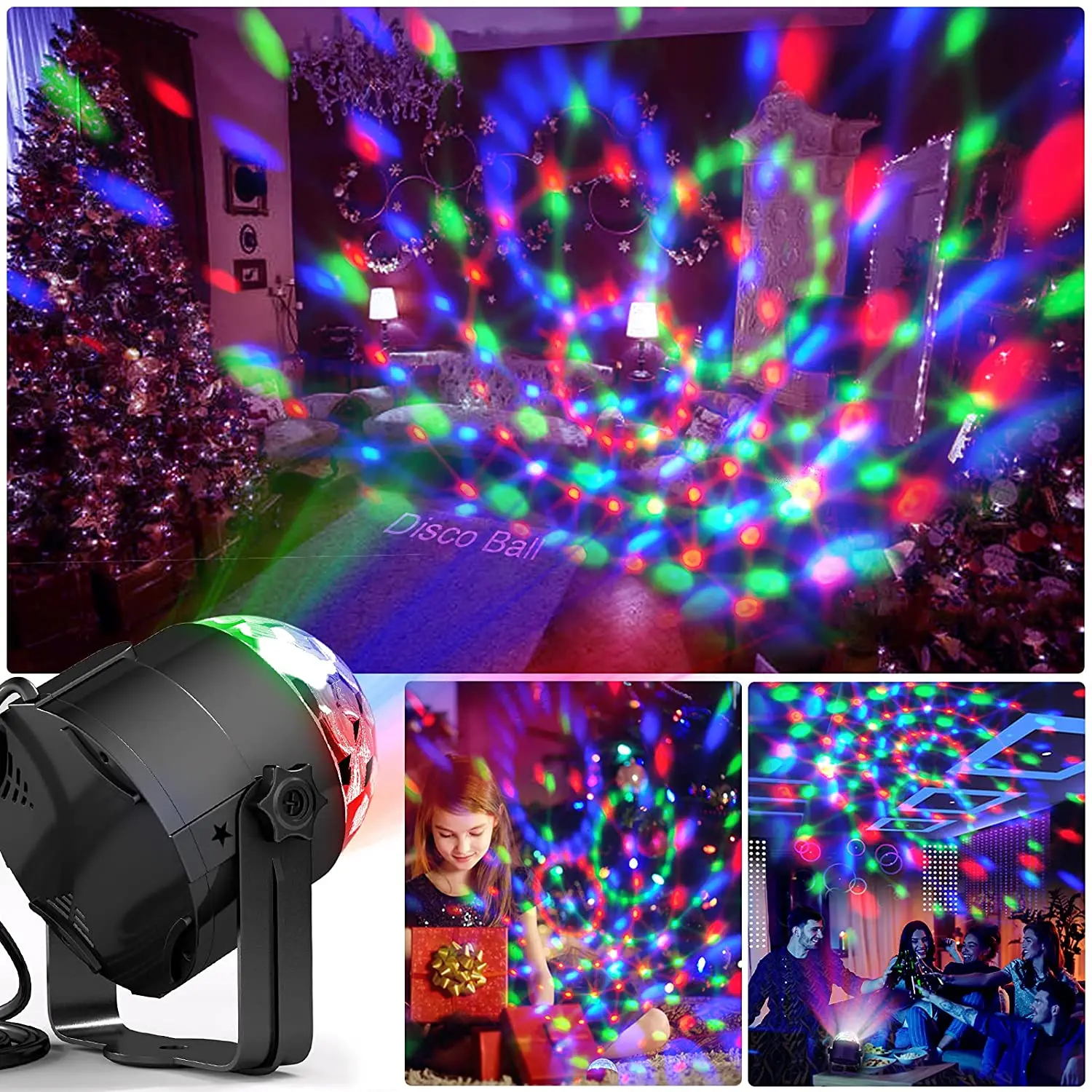 Disco Ball Light Dj Disco Ball Strobe 7 Colors Sound Activated Stage ...