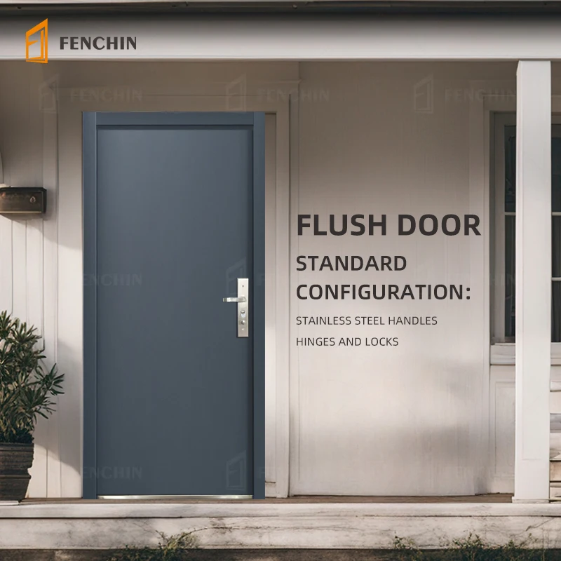 European Style Modern Latest Double Main Moulded Surface Solid Core Exterior Flush Sliding Door Sunmica Design With Groove