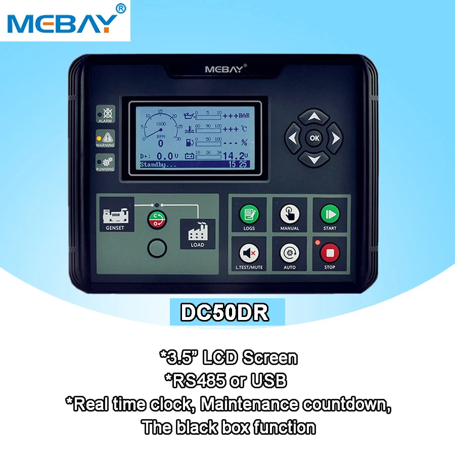 Mebay 4G Generator Controller DC52CR-4G GPS AMF Sim Card Supported Free Platform
