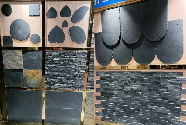 China Factory Natural Stone Black Roof Slate Tiles For Villa Slate Roofing