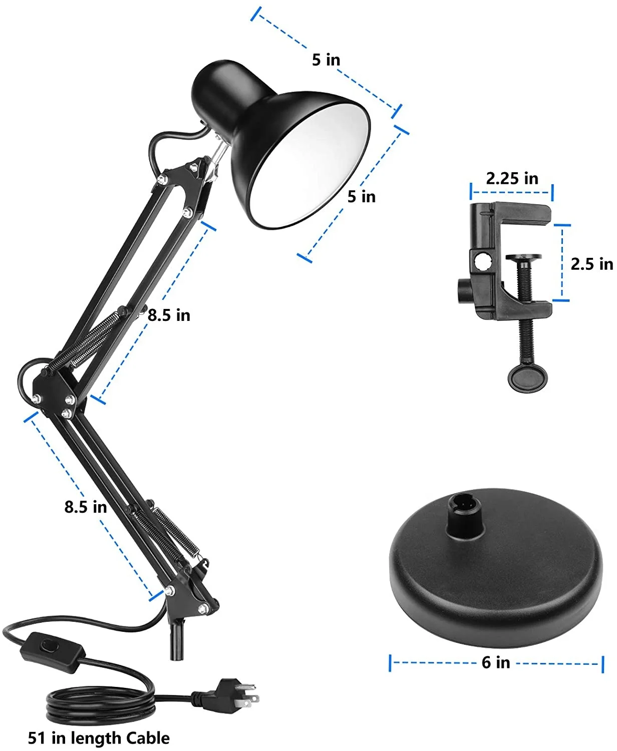 Metal swing deals arm desk lamp