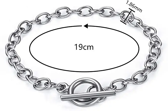 Bracelet Chain  Cable Link Chain with Toggle Clasp Jewelry Making Chain Stainless Steel Jewelry Bracelet Big Link Bangle