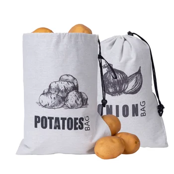Fresh Longer Blackout Liner Potato Onion Storage Bag Food Grade Drawstring Portable Potatoes Onions Garlic Keeper Bags