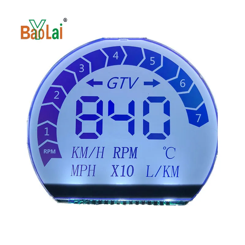 large 7 segment display monochrome LCD segment custom monochrome LCD monochrome lcd display circular