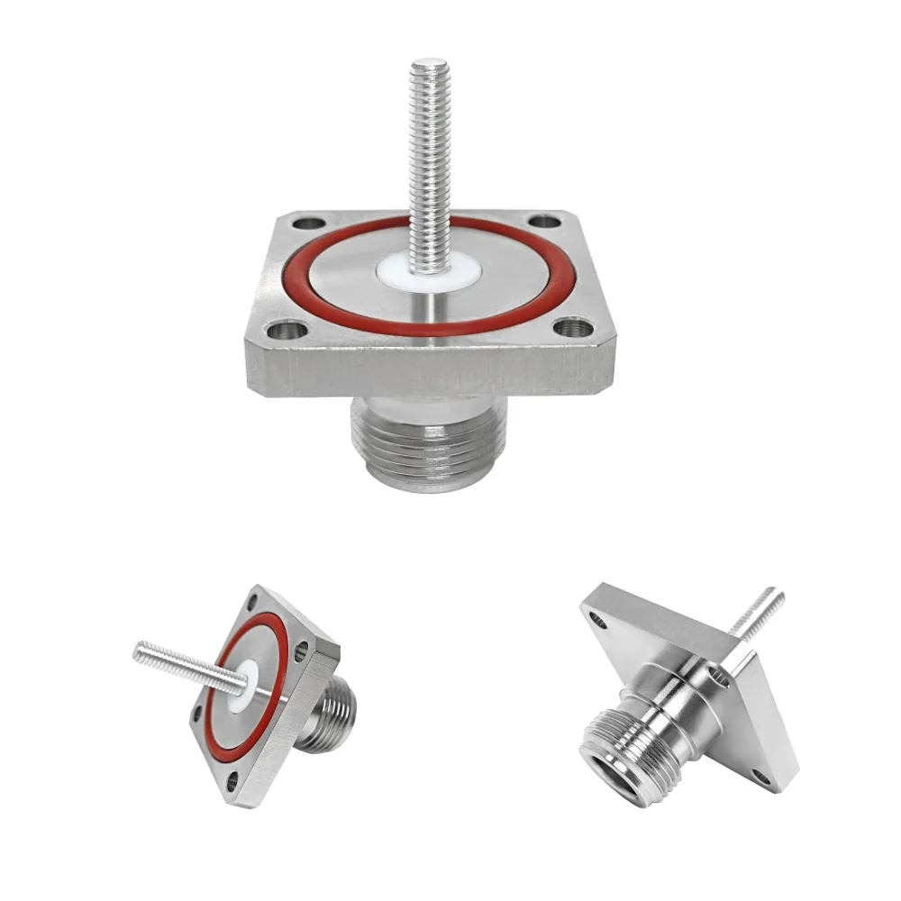 Connecteur coaxial étanche RF de type N femelle 50 ohms, avec bride de 32 mm et filetage à vis M5