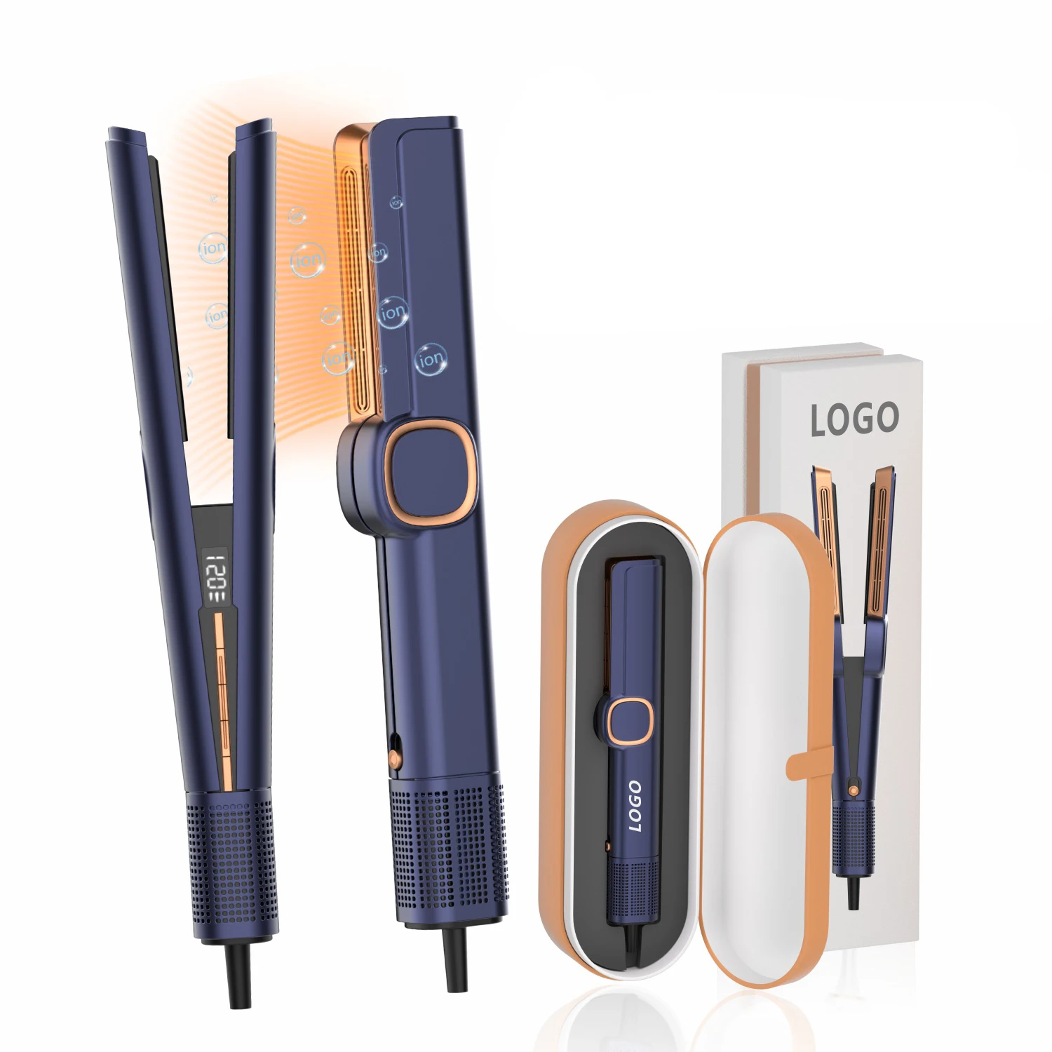 Multistyler Wet and Dry Dryer and Airstraightner Custom Airstyler Reverse air Ionic Vacuum Flat Iron Hair Straightener with Lcd