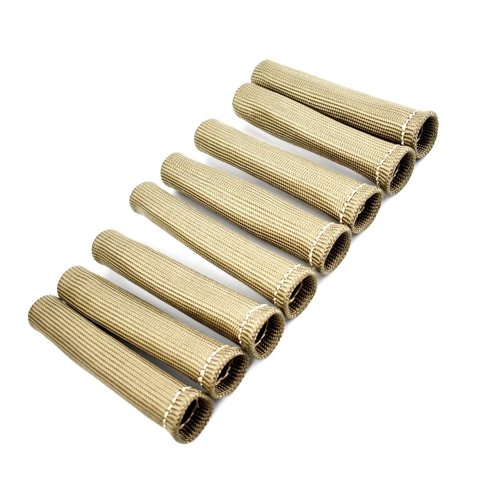 Pack of 8 Startzeal Titanium Spark Plug Wire Boots 1800° Heat Shield Protector Sleeve Fit for SBC BBC 