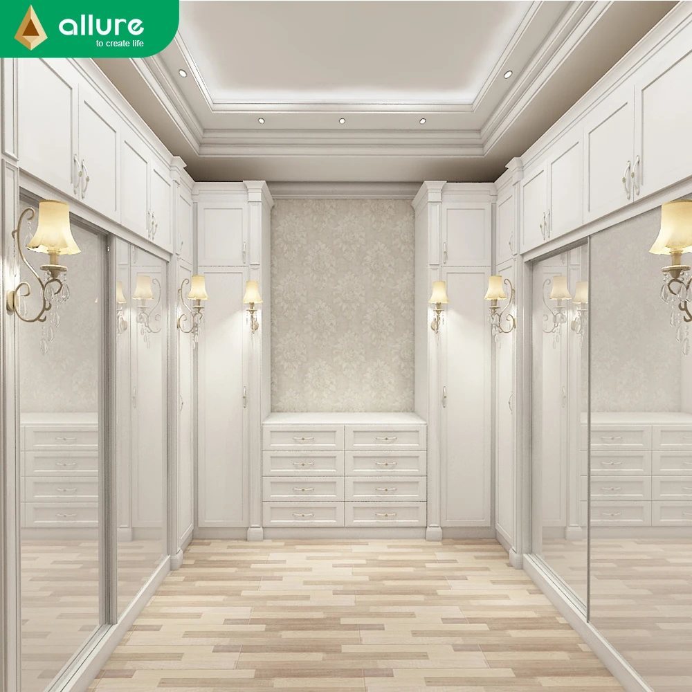 Allure french wood luxury antique plywood american oak wardrobe for bedroom