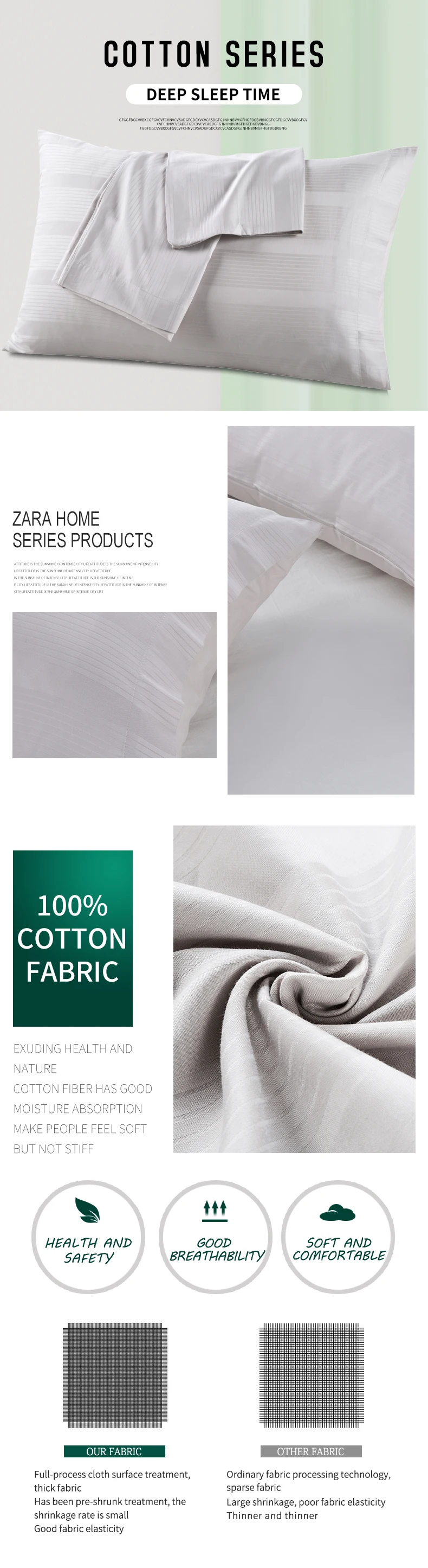 High Quality Stripe Grey <a class='inkey' style='color:blue' href='https://www.wxkxt.com/pillowcase' target='_blank'>Pillowcase</a> 100% Cotton Jacquard Pillow Case for Hotel manufacture