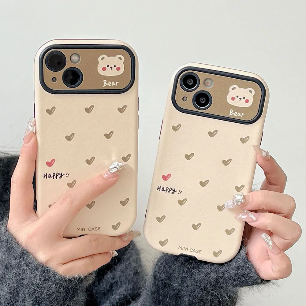 Cute Funny Phone Case For Iphone 16 15 14 13 12 11 Plus Pro Max Tpu Mobile Smiling Face Bear Cover Ins Style Sjk542 Laudtec