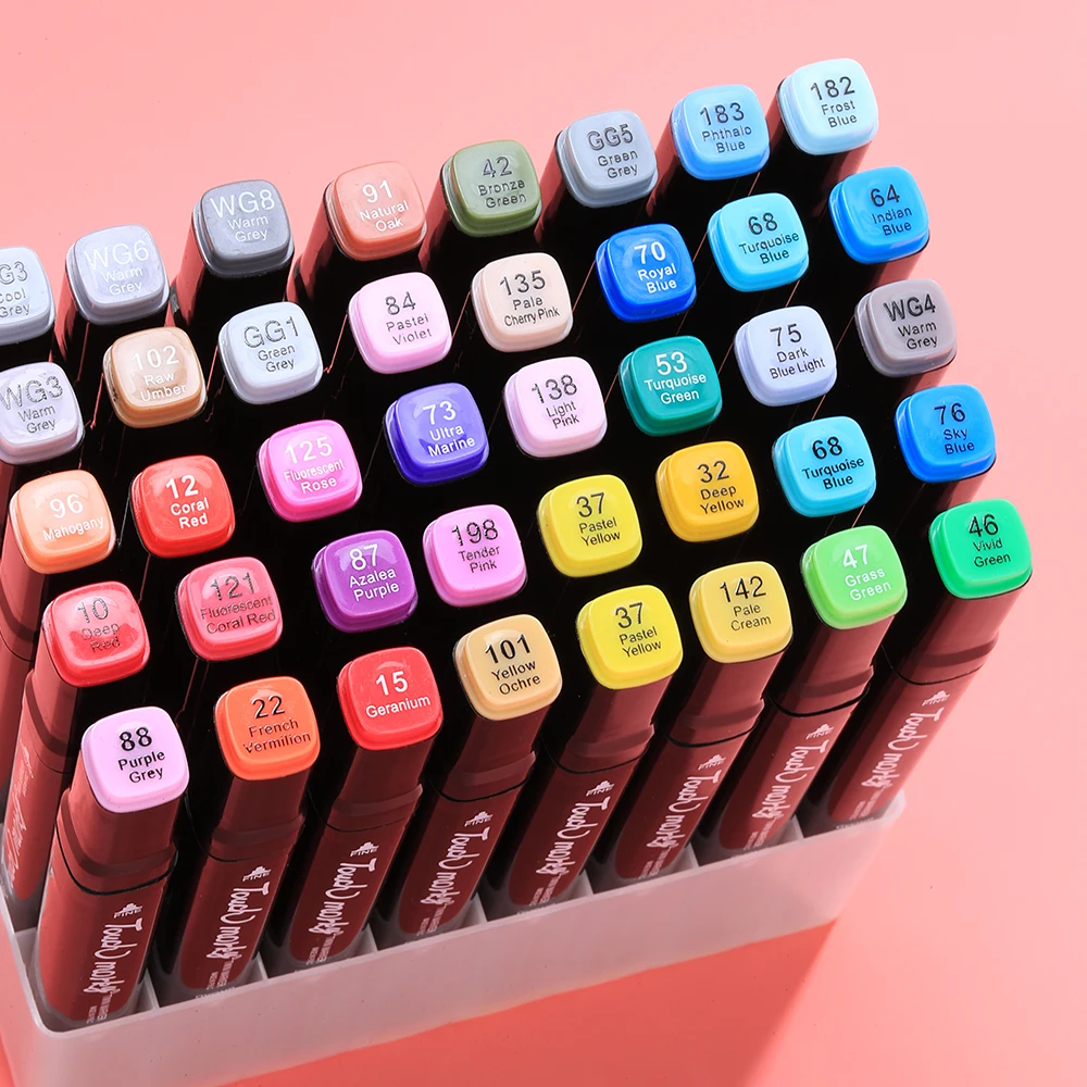 30/40/60/80 Color Markers Alcohol Felt Pen Manga Sketching Markers Dual