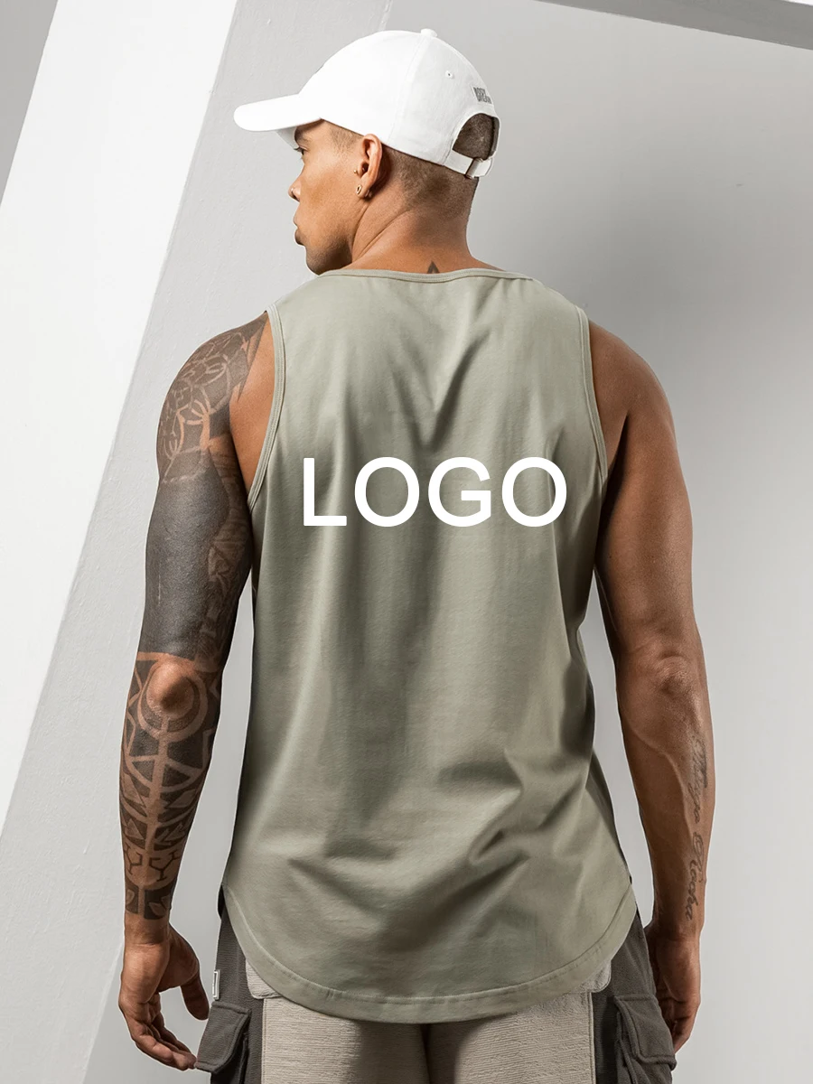 2022 Custom Summer Cotton Men Gym Workout Tank Tops,Singlet Gym