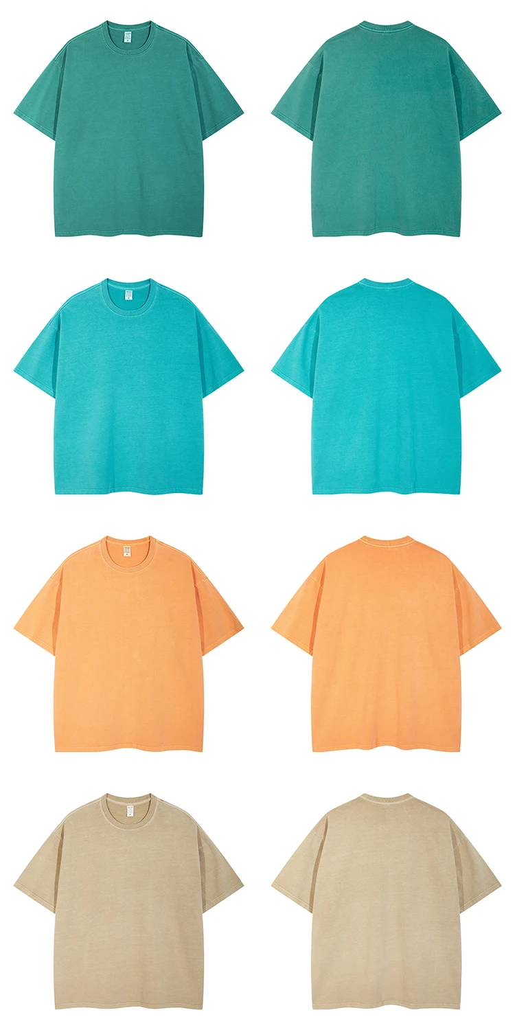 Yls Streetwear Unisex Vintage 250gsm Cotton Acid Washed Blank T Shirt ...