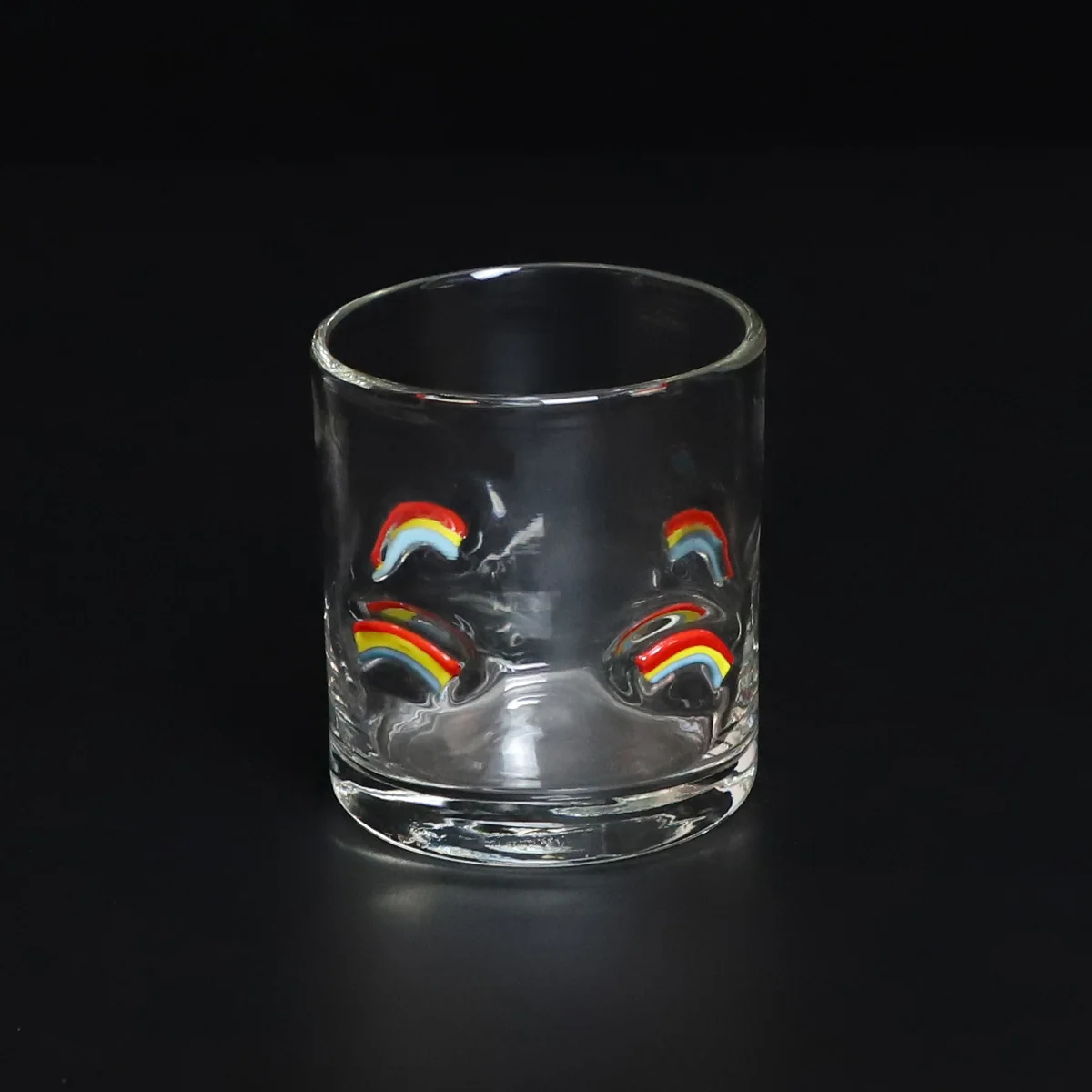 High-value creativity ingenious minimalist design transparent crystal water glasses wall decoration rainbow pattern with