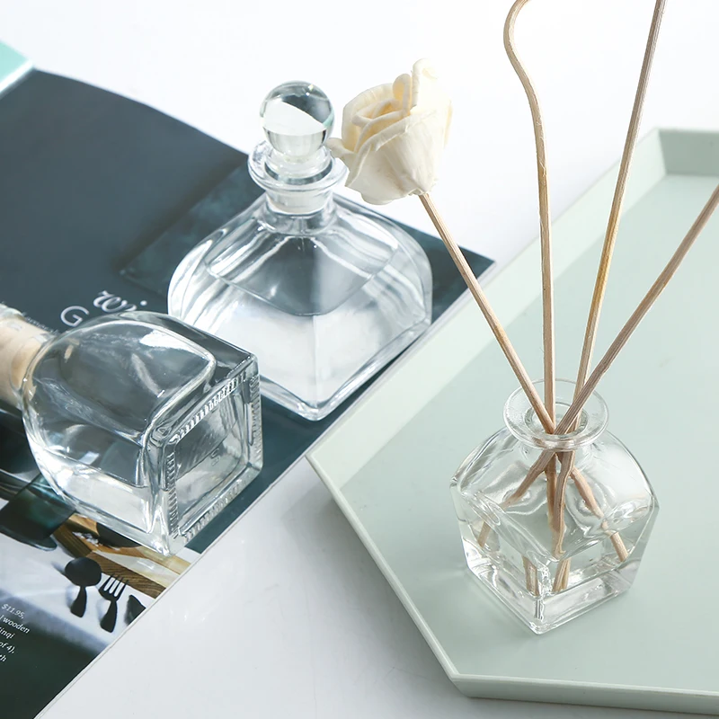 High Quality 50ml 100ml 150ml 250ml Clear Empty Tent Shaped Glass Reed Diffuser Bottle