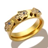 Hamsa Hand, Gold Ring, 6#