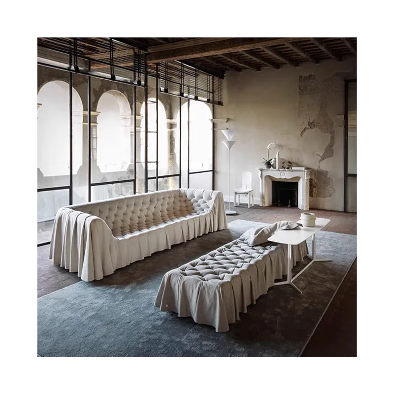 モダンな57シーターチェスターフィールド高級ソファセット本革カナ