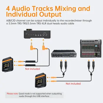 Comica Vimo Q Wireless Lavalier Microphone System with 4 Transmitters and 1 Receiver, 4 Audio Tracks Individual Output, Noise detail image