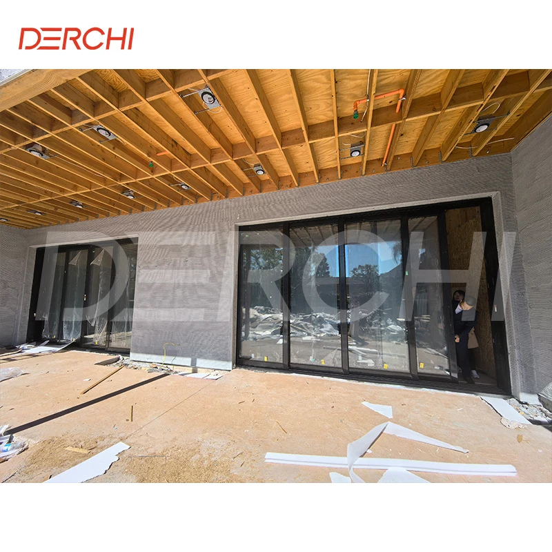 Australia Project AS2047 NFRC Outdoor Balcony Patio Double Glass Hurricane Impact Water Sound Proof Aluminum Sliding Doors