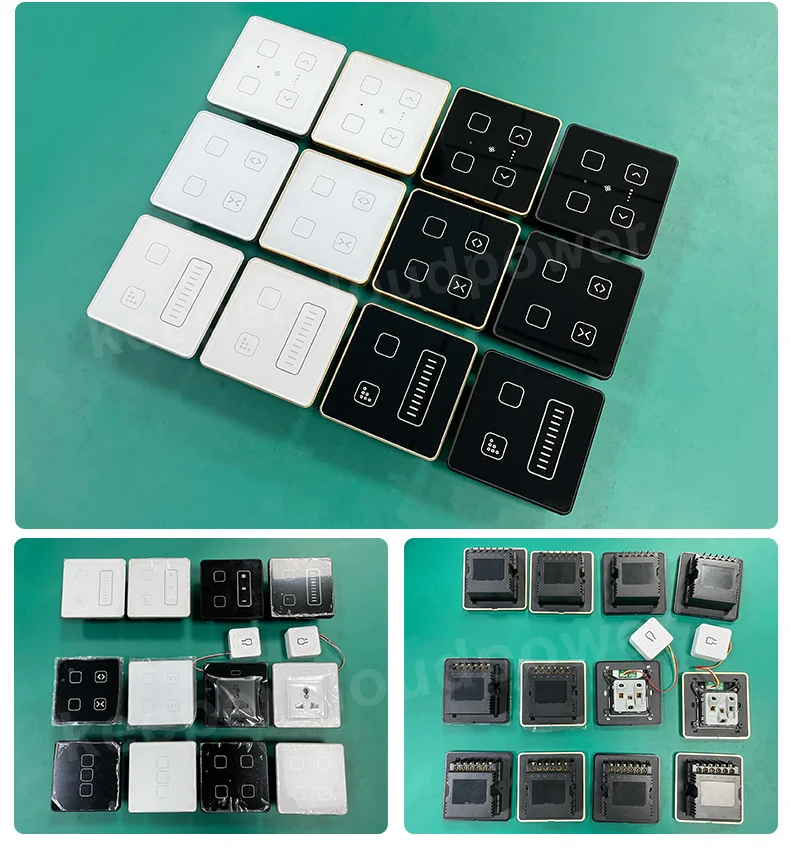 Universal Socket and Switch 4 5 6 8gang Touch Wall Light Switch WiFi Dimmer Switch Tuya Smart Fan Controller