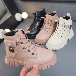 High Quality Winter Kids Designer Child Non-slip Boy Girl Outdoor Snow Walking Warm Martin Boot Shoes for Girl