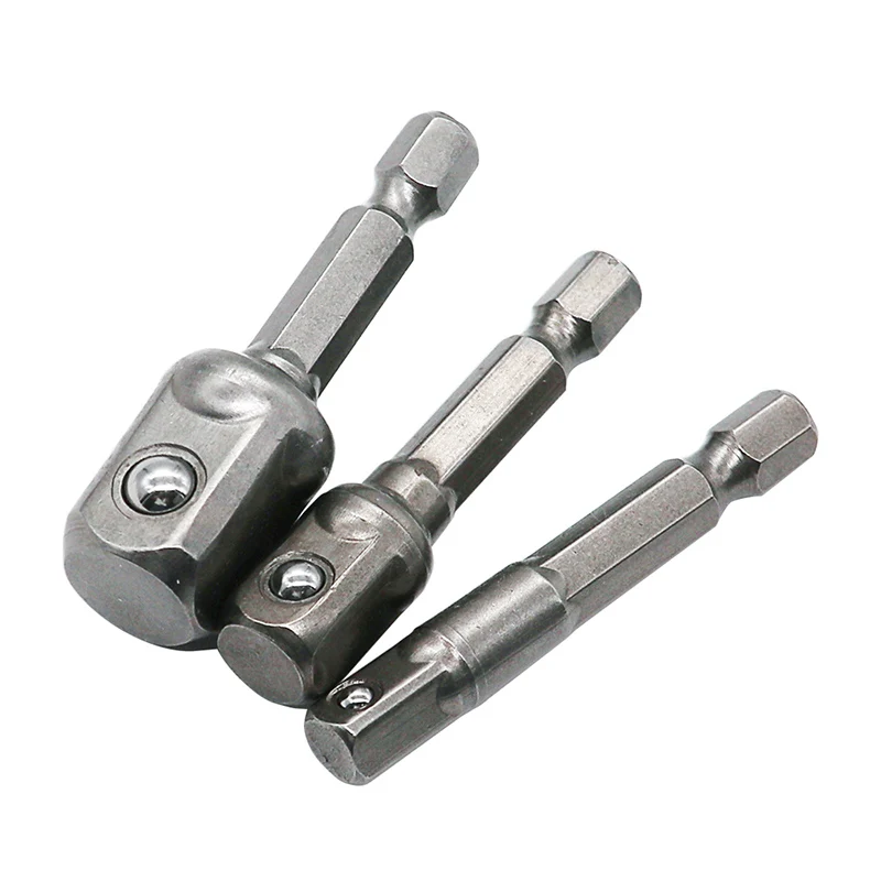 8-Piece Impact Socket Adapter Set - Hex Shank Drill Bits & Extension Bars In 1/4", 3/8", 1/2"