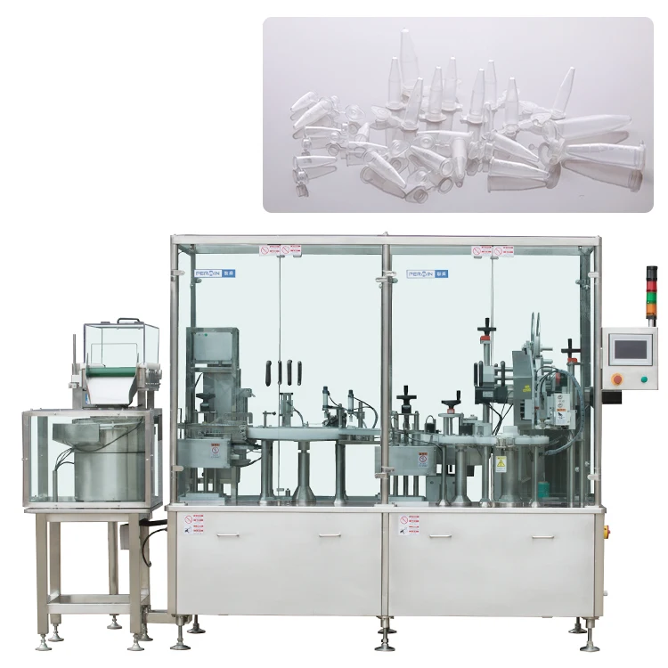 Automatic 0.2ml Plastic Conical Micro Centrifuge test Tube Filling Capping Labeling Machine