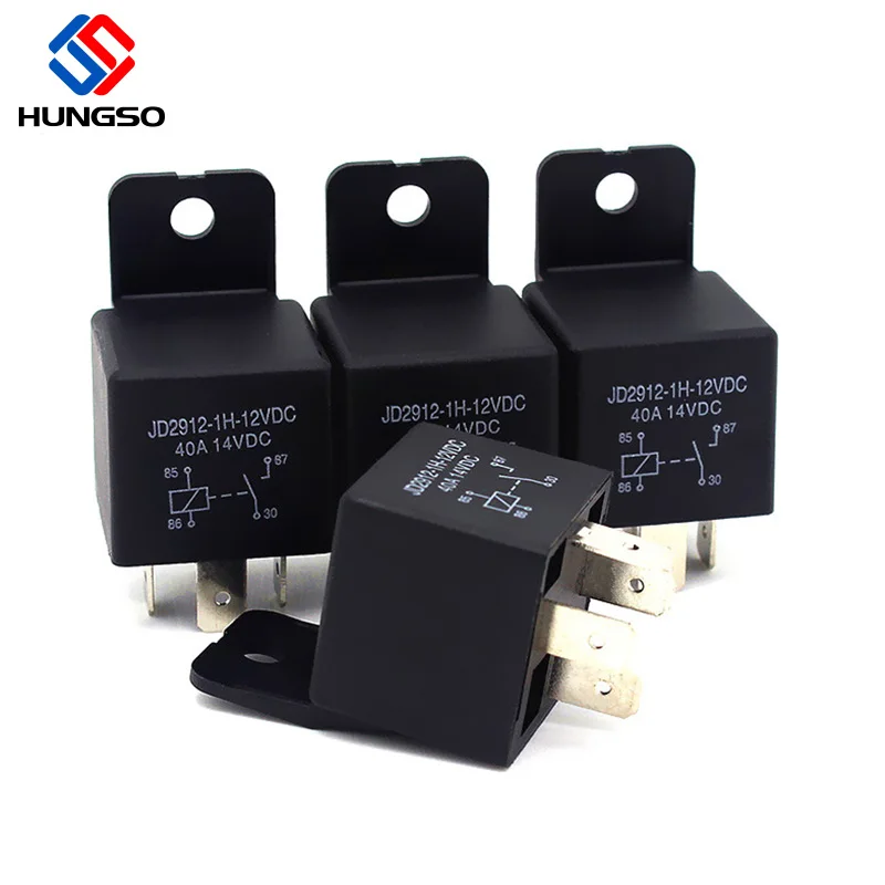 Relè per auto a 4 pin 40 Amp Spst 12 V, modello n.: JD2912-1H-12VDC 40 A 14 V CC, commutatori e avviatori automatici, confezione da 2