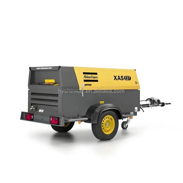 Atlas Copco Affordable 19.4KW XAS47 Portable Diesel Air Compressor 2.6M³/min 7Bar Direct Outdoor Industrial Applications 185cfm