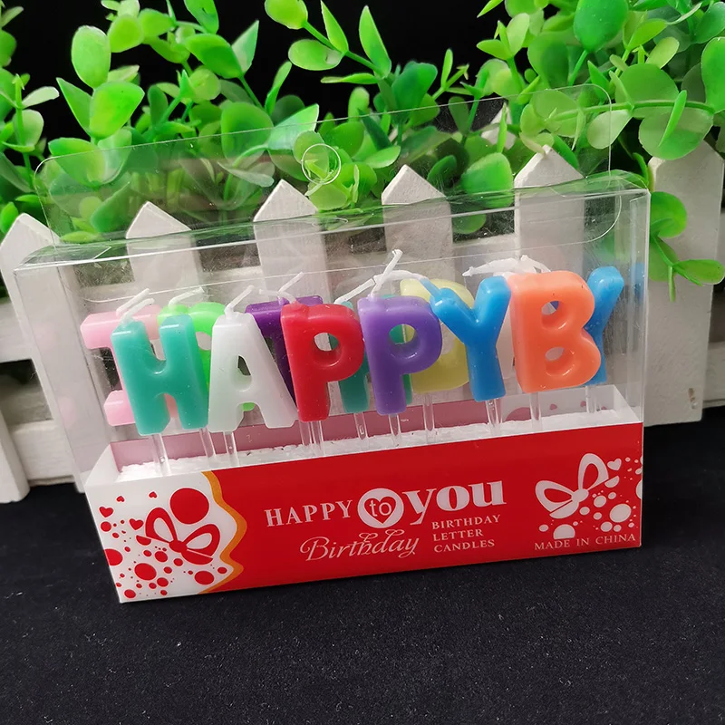 Happy Birthday Paraffin Wax Alphabet Letter Shaped Birthday Cake