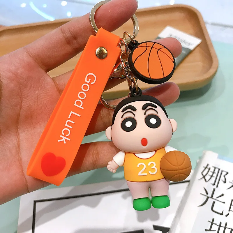 Wholesale 3D Crayon Shin-Chan Doll Cute Keychain Accessories PVC Key Ring  with Daisy Basketball Pendant Wristlet Custom Car Bag Charm Gift From  m.