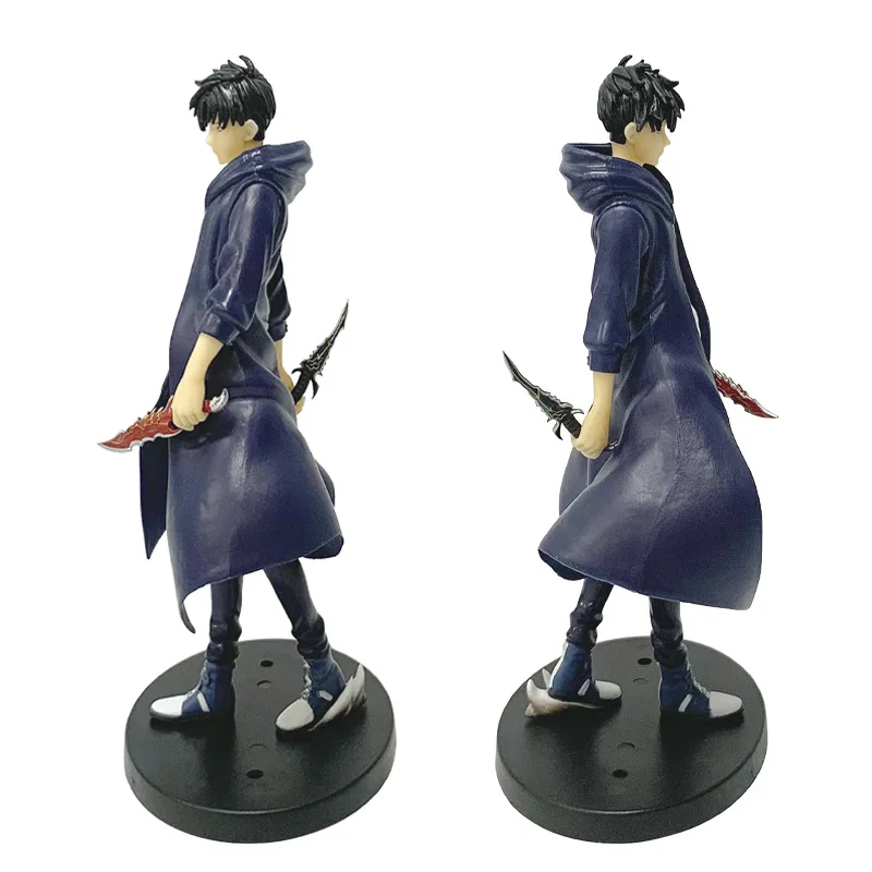 Sung Jin Woo Anime Q Figure Sung Jin Woo Figurine d'action 18 cm Mini statue en PVC Modèle de personnage de dessin animé pour décoration de la maison