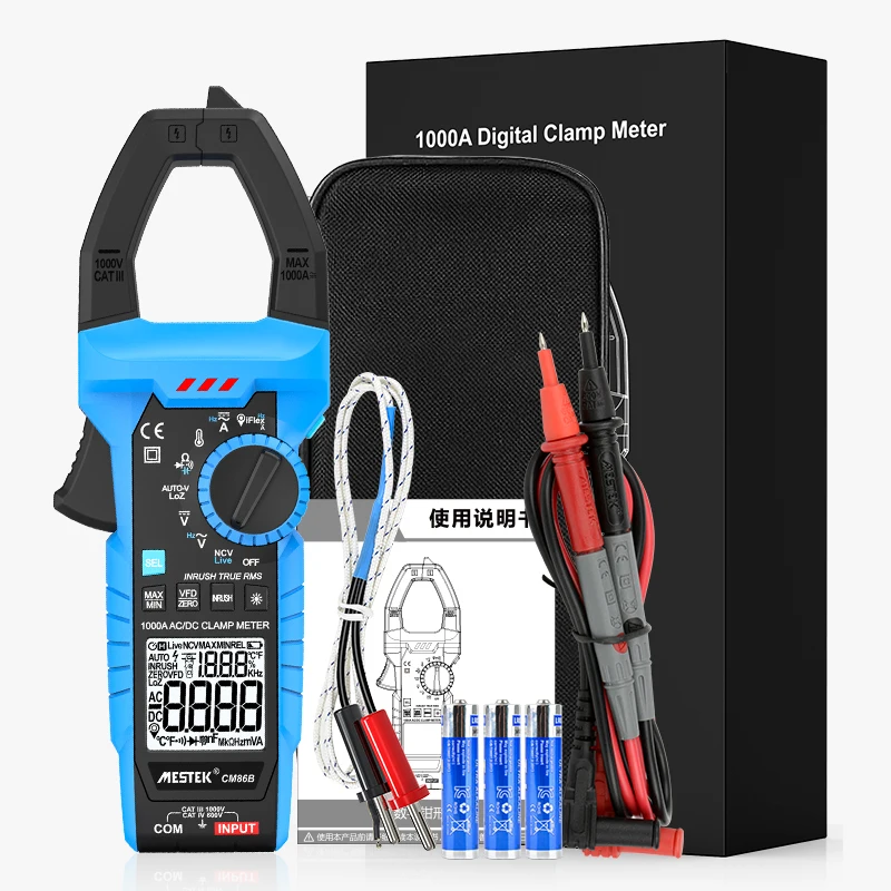 CM86B Current AC DC Auto Range 1000A Voltage Clamp Multimeter Resistance Capacitance Frequency Tester Earth Clamp Meter