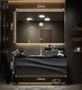 130Nature Marble Countertop & Ceramic Sink+Mirror
