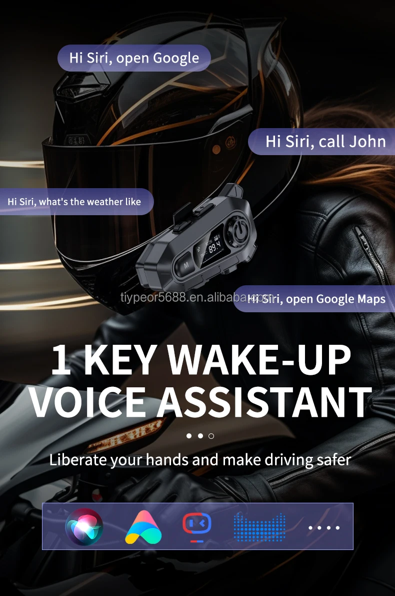 product tiypeor motorcycle headphones helmet wireless headset with led screen fm radio waterproof noise reduction bluetooth intercom-8