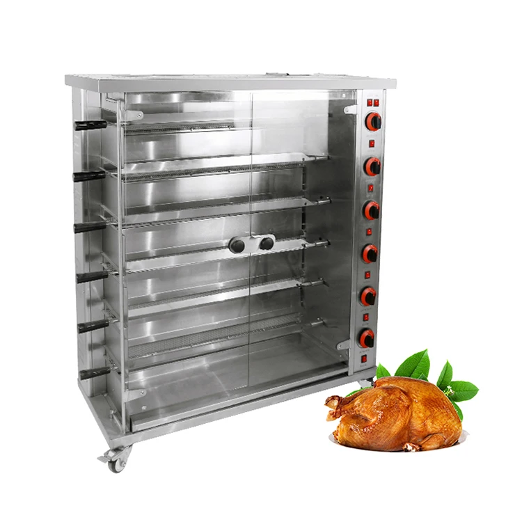Gas Chicken Rotisserie Machine 3-Roller Automatic France