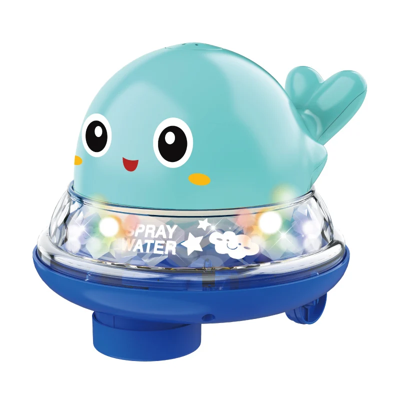 Baby Water Spray Dolphin Electric Led Lights Water Bath Toys with Pedesta