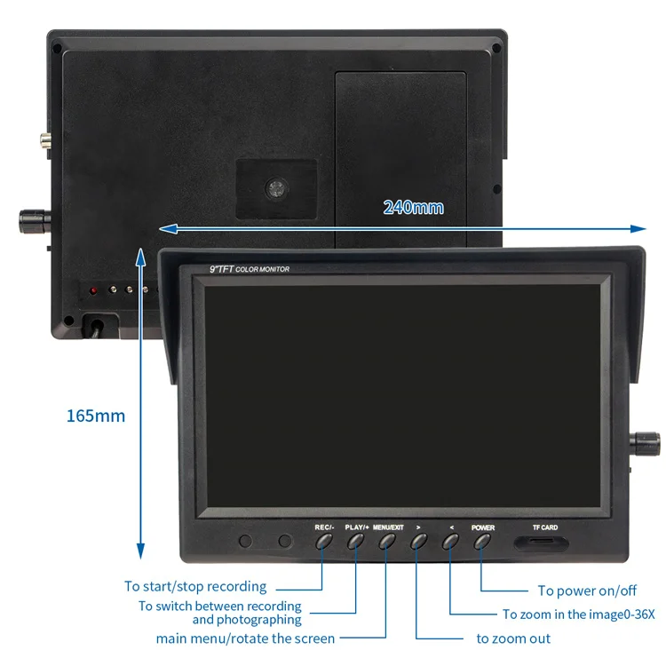Sewer camera inspections 23MM 9inch HD1080p Color Monitor Pipeline Endoscope 16GB Video Recording Drain Pipe Inspection Camera for Sale