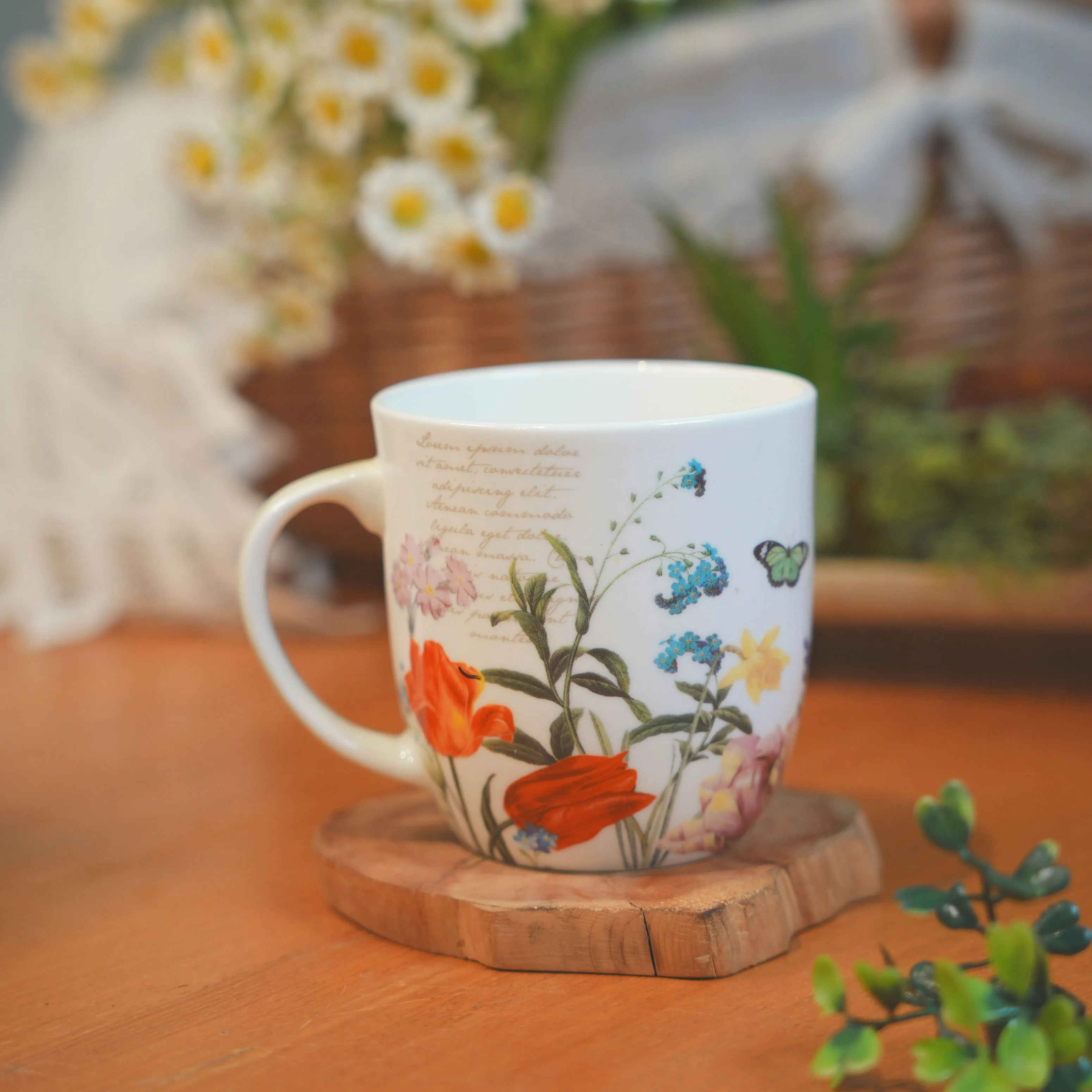 Stechcol Original Ceramic Bird Water Or Coffee Or Tea Cup Custom Printed Fine Bone China Milk