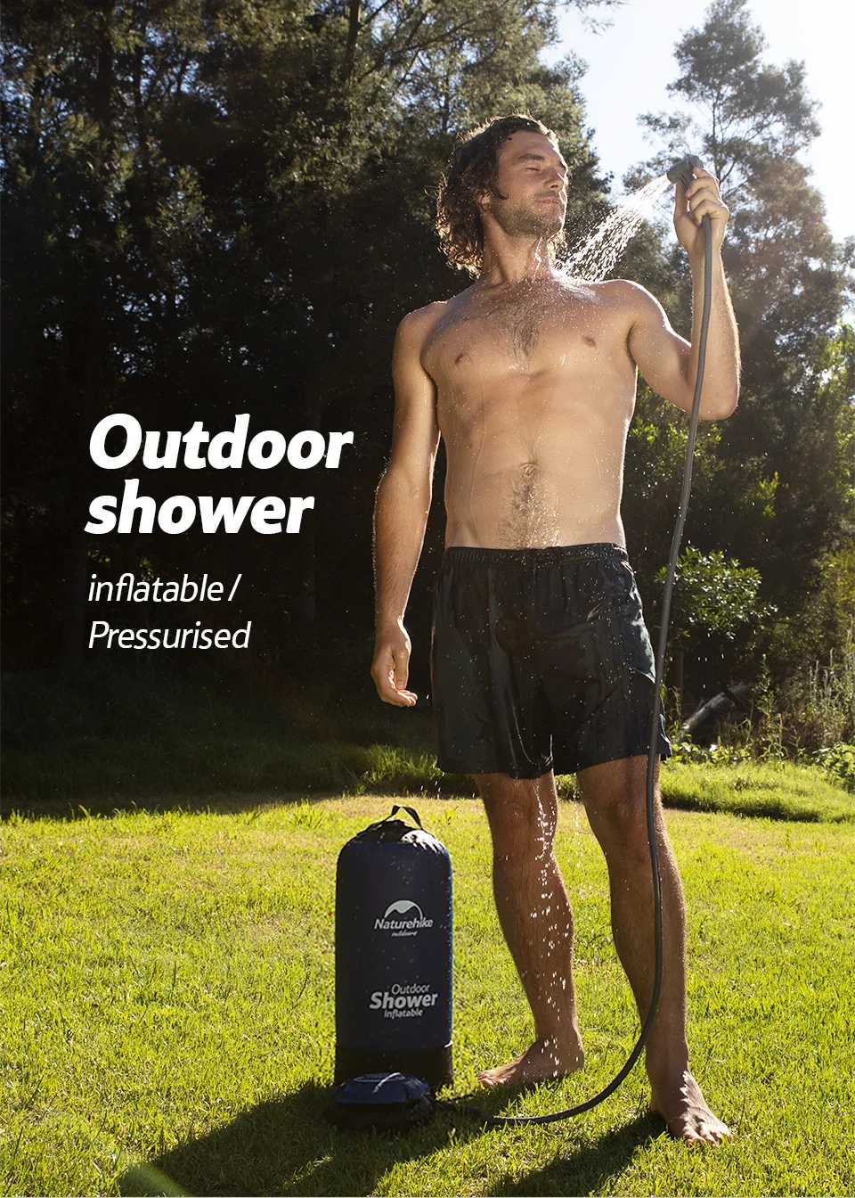 Naturehike Camping Shower Footpress Multifunction Outdoor Portable